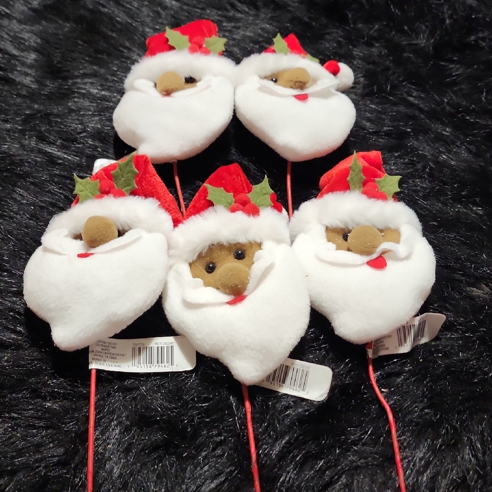 Ashland Festive Santa Decoration Picks. 5 Total.